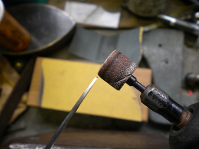 lightly sanded tip to swoop down at TIP.