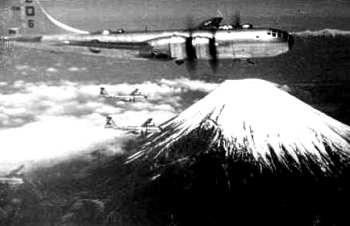 His squadron meeting up at Mt Fuji to go into Tokyo to do business.