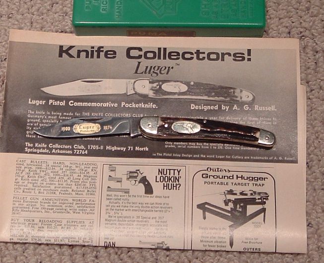 0a AG Russell Puma Luger Pistole and 1974 advert.jpg