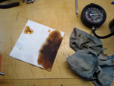 No that's not coffee. I drank too much coffee and shook while I was pouring the stain into the small container with the scales. (Remember. Paper towels within reach.)