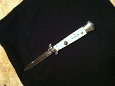 Rostfrei Switch Blade, my dad gave me. It's not an expensive blade, but to me it's priceless!