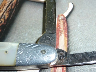 Fancy Hibbard Spencer and Bartlett 4 Bladed Congress with MOP and scrolled aluminum bolsters circa early 1900's