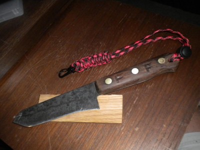 Kitchen carbon steel knife made into bushcraft knife (1).JPG