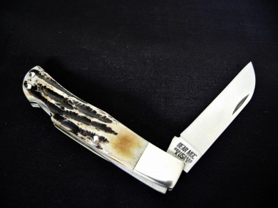 Bear & Son Bone Stag Wharncliffe Lockback - Open.JPG