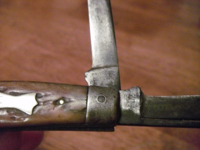 this is the end where it looks like the pin had come apart at one time or another.