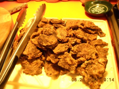 Finished product, fried venison ham, cooking time 1 1/2 minutes