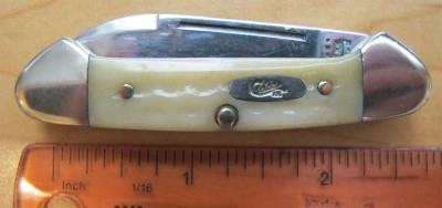 My miniature 9 dot Case 62132 Baby Butterbean Natural Jigged Bone. 2 3/4"