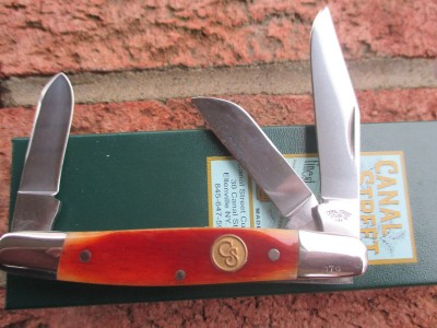 Canal Street stockman with Smooth Sunset Bone handles