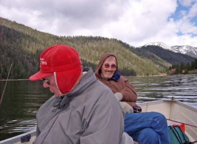 This is Paul's dad, Bob, and Paul in the background. The three of us spent one cold morning fishing.