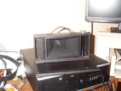 Rear of camera (film area).
