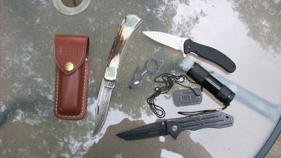 Buck 110 stag and kershaws 001.JPG