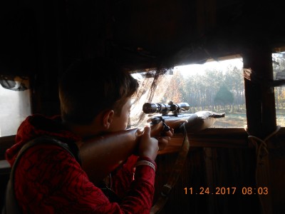 Looking at the buck that was too far for a shot.