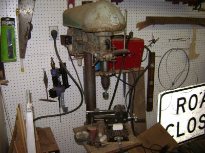 an old dewalt 2,000 pound drill press. had to put on wheels to move it. use it mostly for buffing.