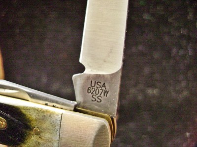 Case 2013 Mini-Trapper 6207W SS Carhartt Olive Green Bone - Pattern Stamp.JPG