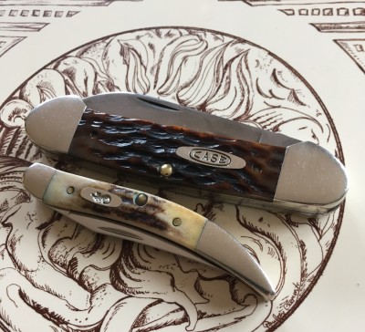 '94 Case Canoe, CV &amp; bone, '09 Case Small Toothpick, SS &amp; stag