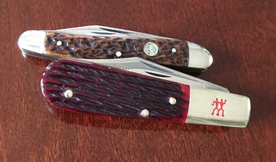 Henckels  Barlow #HK-16-B, carbon &amp; bone, Boker Tree Brand Whittler #280, carbon &amp; bone