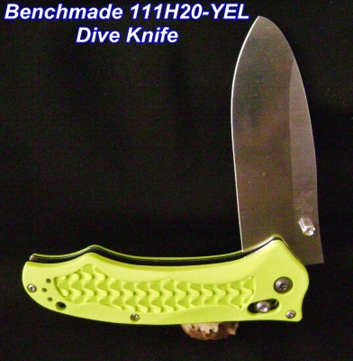 Benchmade 111H20-YEL Dive Knife - Labeled.JPG