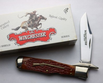 Winchester USA W 15 19109 1_2 1994 BO Burnt Orange Bone Coke Bottle Swing Guard 001.jpg