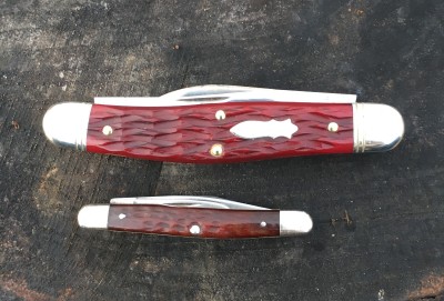 '18 Northfield (GEC) #828318 Dixie Stockman &amp; '65-'69 Case #6227 Small Premium Pen, both carbon &amp; bone