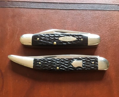 '74 Case #62055 Small Cigar Jack, CV &amp; bone &amp; '87 Winchester #W15 1924 Toothpick, carbon &amp; bone