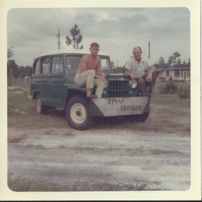 '57 Willys me and my Dad about 1964