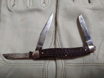 Schrade 861 pinned bolsters and delrin scales 1960-1961