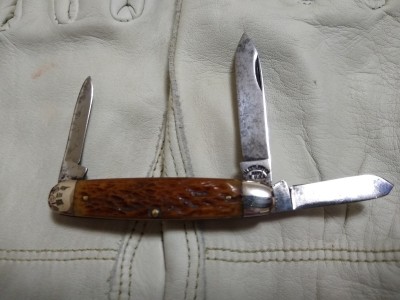 Pal equal end cattle knife bone handles