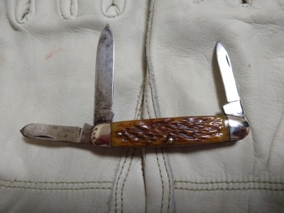 Pal equal end cattle knife bone handles