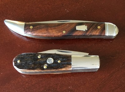 Queen #69 1/2 Barlow D2 &amp; bone, Schatt &amp; Morgan #5 Toothpick 1095 &amp; desert ironwood