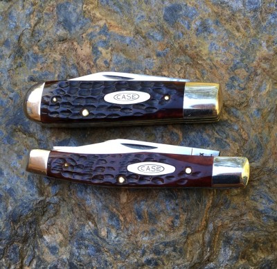 Case '75 #6235 1/2 Regular Jack &amp; '72 #6332 Medium Stockman both with CV &amp; bone