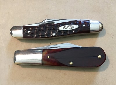 '65-'69 Case #6318SH Medium Stockman &amp; '70 Case #62009 1/2 Barlow, both with CV &amp; bone