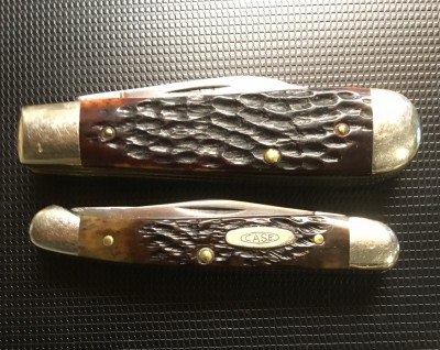 '75 Case #6235 1/2 Regular Jack &amp; '83 Case #62109X Mini Copperhead Jack, both with CV &amp; Bone