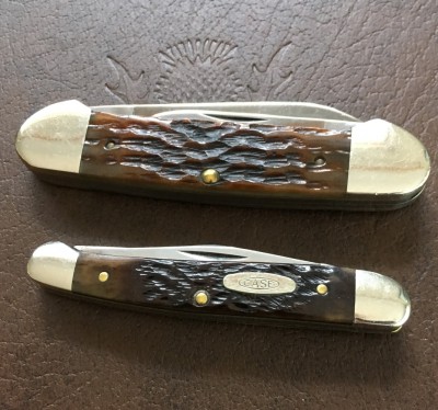1994 Case #62131 Canoe &amp; 1983 Case #62109X Mini Copperhead Jack, <br />both with CV &amp; bone