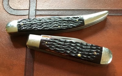 1987 Winchester #W15 1924 Toothpick with carbon &amp; bone <br />&amp; 1975 Case #6235 1/2 Regular Jack with CV &amp; bone
