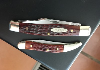 1971 Case #6332 Medium Stockman &amp; 2015 Case #610096CV Small Texas Toothpick, <br />both with CV &amp; bone