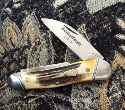 Schatt &amp; Morgan #43 1/2 Jumbo Half Whittler with 1095 &amp; stag