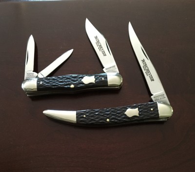 #3902 Whittler stamped 1987 &amp; #W15 1924 Toothpick stamped 1990, both with carbon &amp; bone