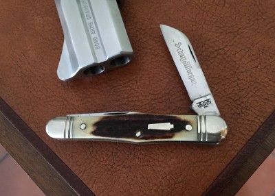 Schatt &amp; Morgan (Queen) #48 Carpenter's Whittler with 1095, elk stag &amp; DFC stamp