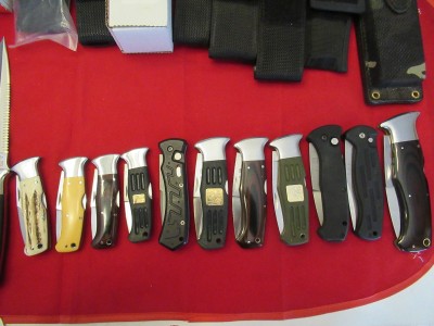 4 Sere 3001's Different Handles 6 Sere II with 3 Auto's One Sere Attack Green Micarta