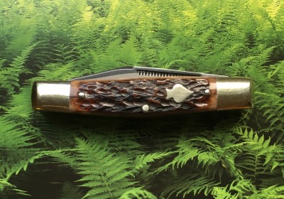 Bulldog Brand Stockman with "English Steel" &amp; bone, stamped "1986"
