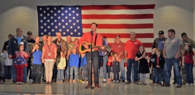 My son Jacob playing at the Veterans Day ceremony.