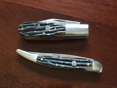 Queen #69 1/2 Barlow &amp; #112 1/2 Medium Toothpick, both with D2 &amp; bone