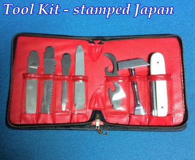 VINTAGE POCKET 7 TOOL KIT CAN OPENER KNIFE SAW SCREWDRIVER HUMMER MADE IN JAPAN - Labeled.jpg