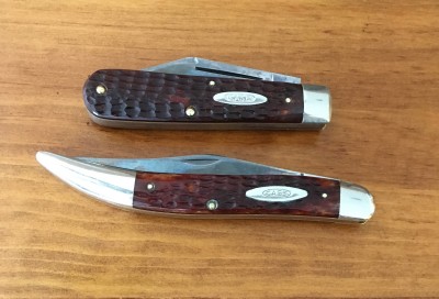 1940-1964 Case #62031 1/2 Barehead Regular Jack &amp; 1972 Case #61093 Texas Toothpick, both with CV &amp; bone