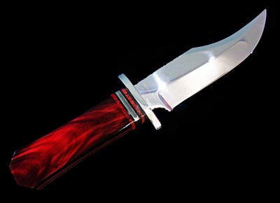 SCHRADE COFFIN HANDLE BOWIE in RED BUFFALO HORN (2)a.JPG