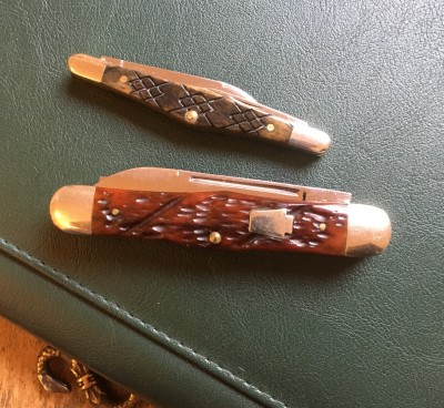 2008 Schatt &amp; Morgan (Queen) #042276 Swell Center Jack with 420HC &amp; bone &amp; 2002 Case #62156SS Tuxedo with SS &amp; bone