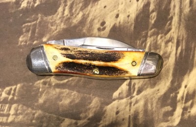 Schatt &amp; Morgan (Queen) #43 1/2 Jumbo Half Whittler with 1095 &amp; stag, DFC stamp