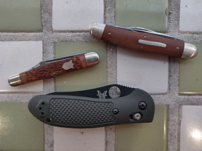 GEC 82 Dixie Stockman, Camillus 72, Benchmade Griptilian