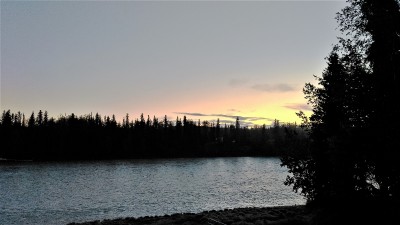 Catching the sunrise over the Kenai River.