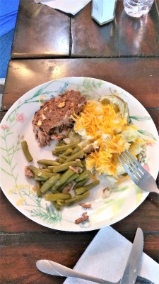 Baked Potato, Green Beans &amp; Moose Meatloaf